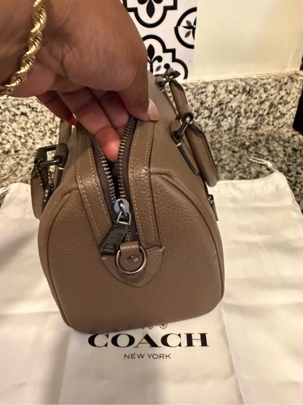 Coach structured pebbled